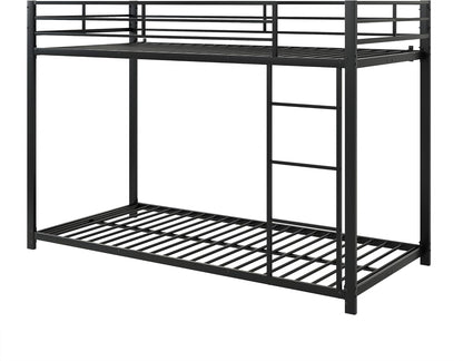 Moimhear Iron Bed, 90 x 200 cm Children's Beds, Bunk Beds, Iron Beds, Iron Bunk Beds in Classic Shape (Black, 90 x 200 cm)