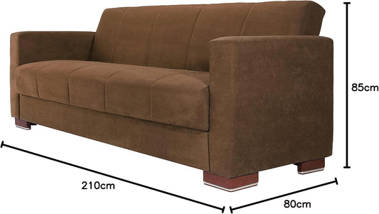 Aldora viola three seater sofa bed-brown