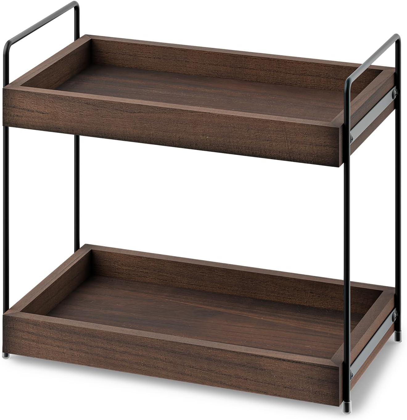 Standregal, Abnehmbar Badezimmer Arbeitsplatte mit 2 Etagen Moderne Unterschrankregal Praktischer KÃ¼chen GewÃ¼rzregal aus Holz fÃ¼r aufbewahrung Organizer Vanity Tray Kosmetik Make-up Lagerung