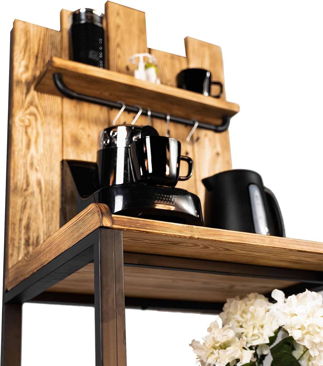 FurniFlex Corner Coffee Table, Black