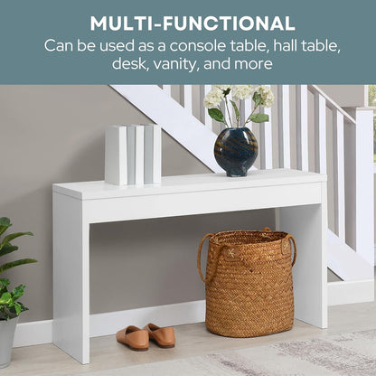 Convenience Concepts Northfield Console Table 48" - Contemporary Desk, Entryway, or Vanity Table for Hallway, Living Room, Office, White