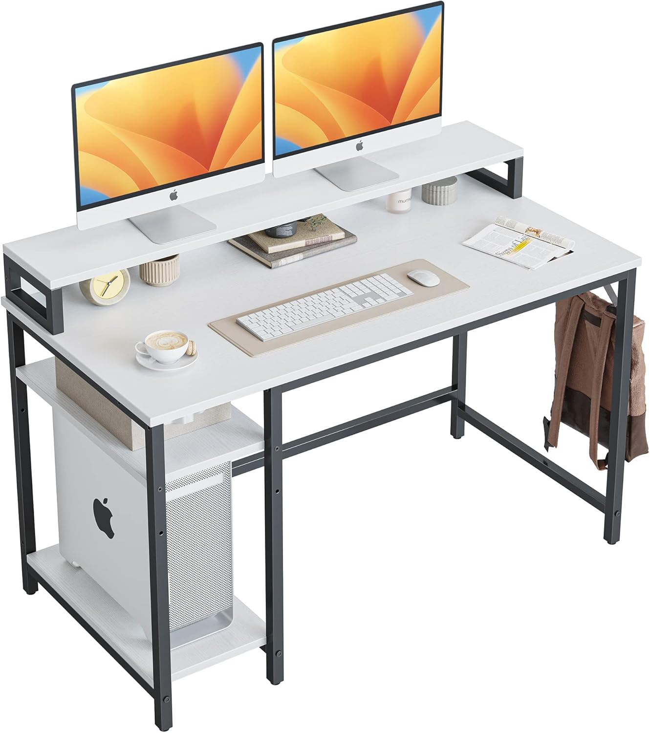 CubiCubi Computer Home Office Desk with 2 Drawers, 40 Inch Small Desk Study Writing Table, Modern Simple PC Desk