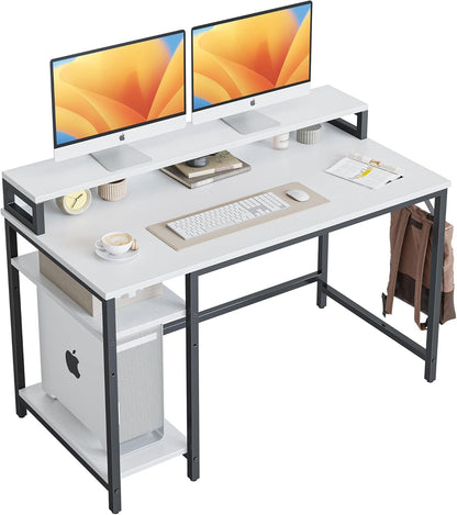 CubiCubi Computer Home Office Desk with 2 Drawers, 40 Inch Small Desk Study Writing Table, Modern Simple PC Desk