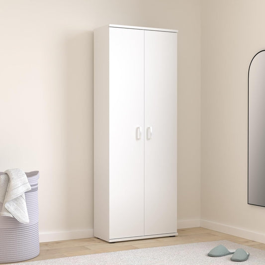 Mirjan24 Terni Wardrobe 2 Door Wardrobe with Insert Panels, Hinged Door Cupboard, Choice of Colours, White, Sonoma (White)