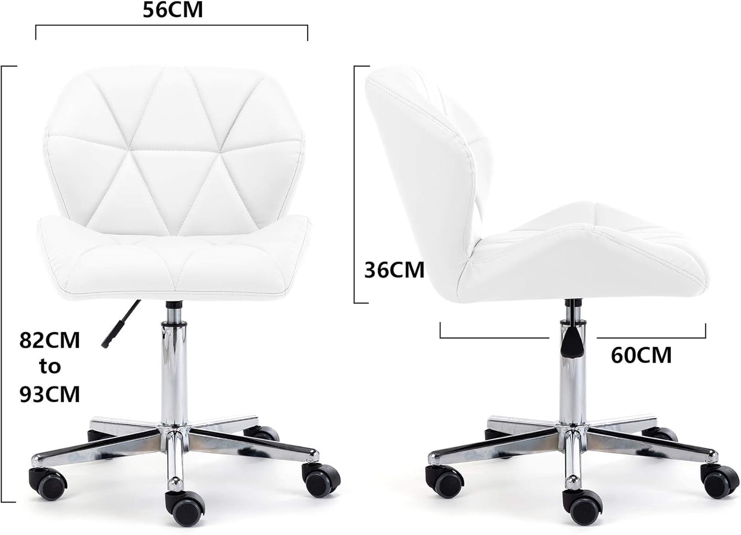 HNNHOME® Modern Uranus Padded Swivel Faux Leather Computer Desk Office Chair White