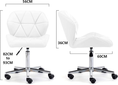 HNNHOME® Modern Uranus Padded Swivel Faux Leather Computer Desk Office Chair White