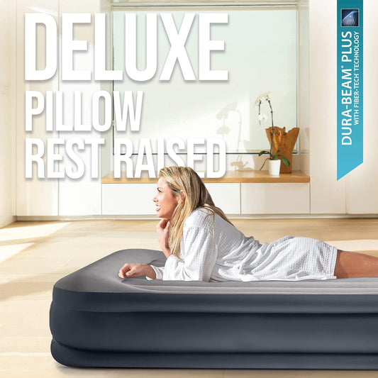 Intex | Dura-Beam Deluxe Double Size inflatable Air Bed | 64132NP | 191 * 99 * 42 cm | Grey