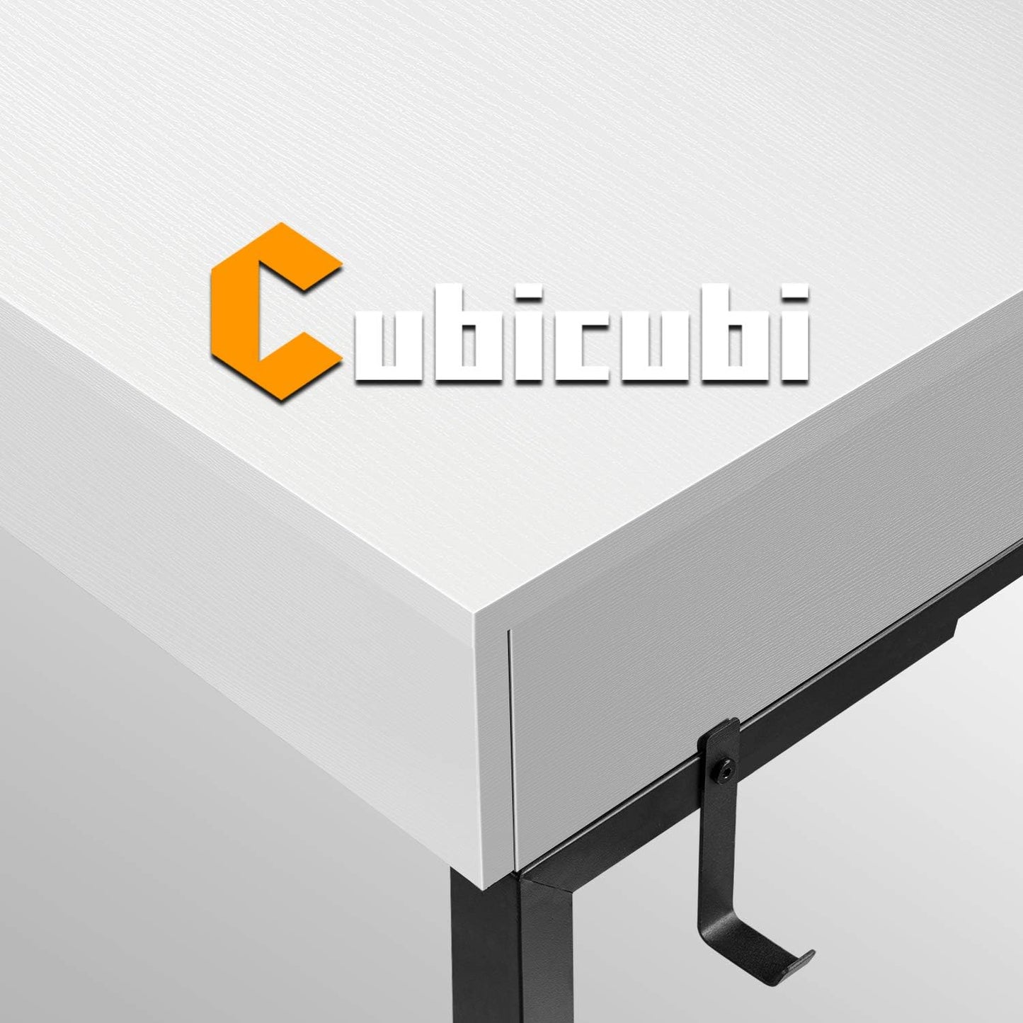 CubiCubi Computer Small Desk, 40 inches with 2 Storage Drawers for Home Office Writing Desk, Makeup Vanity Console Table, White