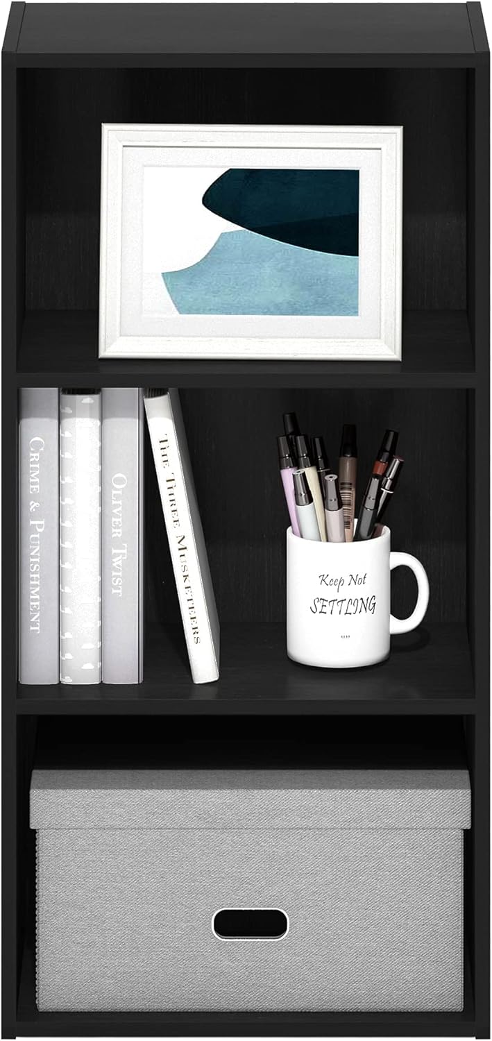Furinno Luder 3-Tier Open Shelf Bookcase, Blackwood