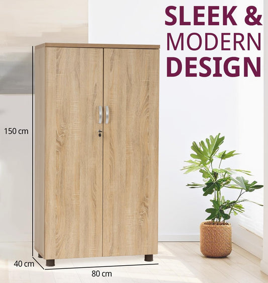 Hallowood Furniture Dudley Large Office Cupboard with Laminated Finish, Wooden Cupboard with Shelves, Lockable Cabinet, Book Case, Office & Filing Cabinet, Book Storage