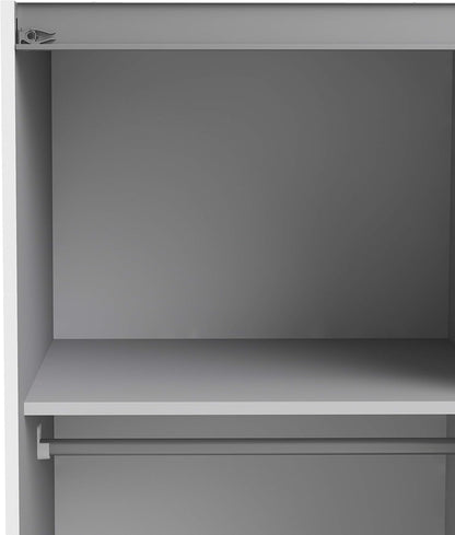 Furniture To Go | Verona Sliding Wardrobe 120cm in White with Oak Doors with 5 Shelves