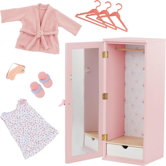 Our Generation Wooden Wardrobe with Accessories