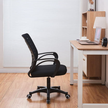 Jamiah Ergonomic Office Chair Adjustable Height Desk Chair Computer Swivel Chair Fabric Mesh Chair for Home Conference Office Furniture (Horizontal bar Black)