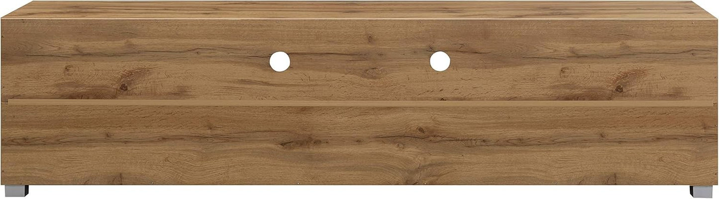 DeckUp Plank Uniti Engineered Wood Entertainment Unit and TV Stand (Wotan Oak and White, Matte Finish)