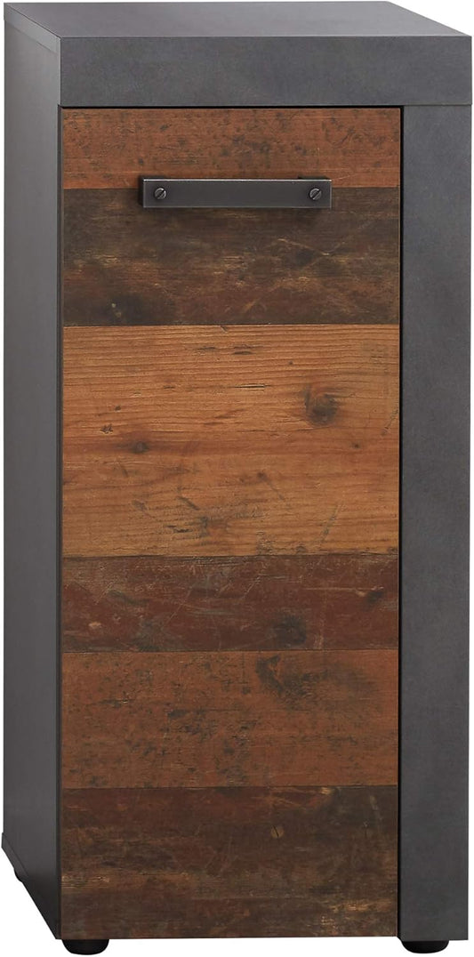 trendteam smart living Indy Bathroom Cabinet 36 x 81 x 31 cm in Front Old Wood, Matera Body and Panel with Lots of Storage Space