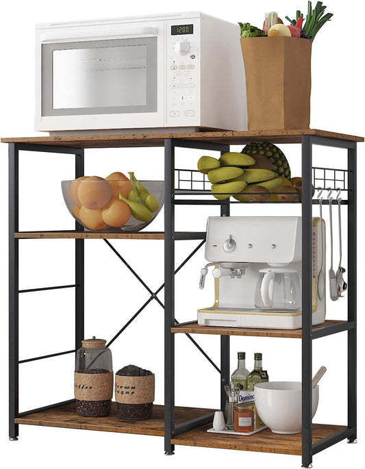 soges 3-Tier Kitchen Baker's Rack Utility Microwave Oven Stand Storage Cart Workstation Shelf, W5s-B
