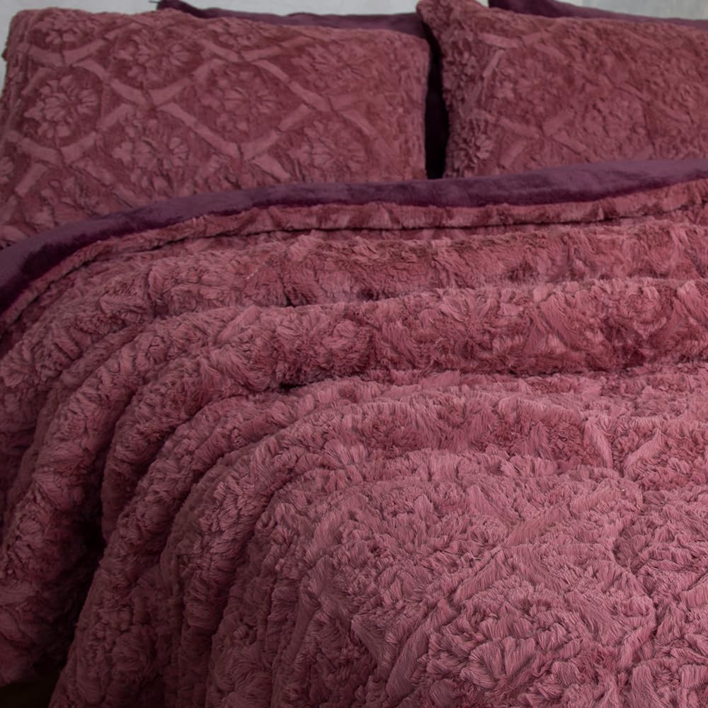 Family Bed - Family Bed Spanish Fur Comforter 3Pcs 220x240cm 669