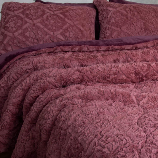 Family Bed - Family Bed Spanish Fur Comforter 3Pcs 220x240cm 669