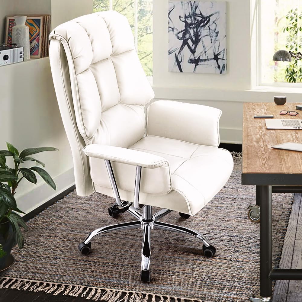 MARQUERO GROUP Premium Leather Heavy Duty Metal Office Chair (Med)
