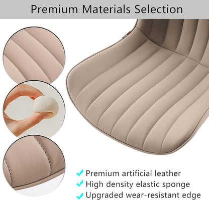YOUNIKE Modern Office Chair Desk Chair for Home Office, Leather Padded Seat Adjustable Height Computer Chair for Compact Space, Small Swivel Task Chair with Rocking Mid Back, Khaki
