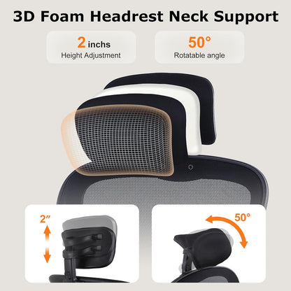 ralex-chair Office Chair Ergonomic Desk Chair Comfort Adjustable Height with Wheels，Lumbar Support Mesh Swivel Computer Home Office Study Task Chair Black