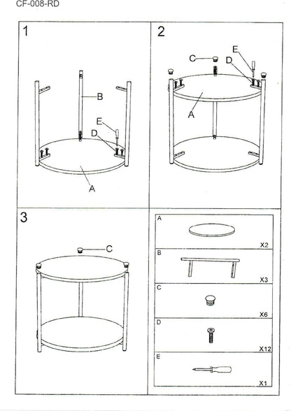 Homes Element Multi-Purpose Modern Versatile Marble Texture 2 Tier Round Shape Coffee Table Nesting Table End Table Bedside Table Nightstand for Living Room Bedroom Reception Office-40x40x43cm(White)