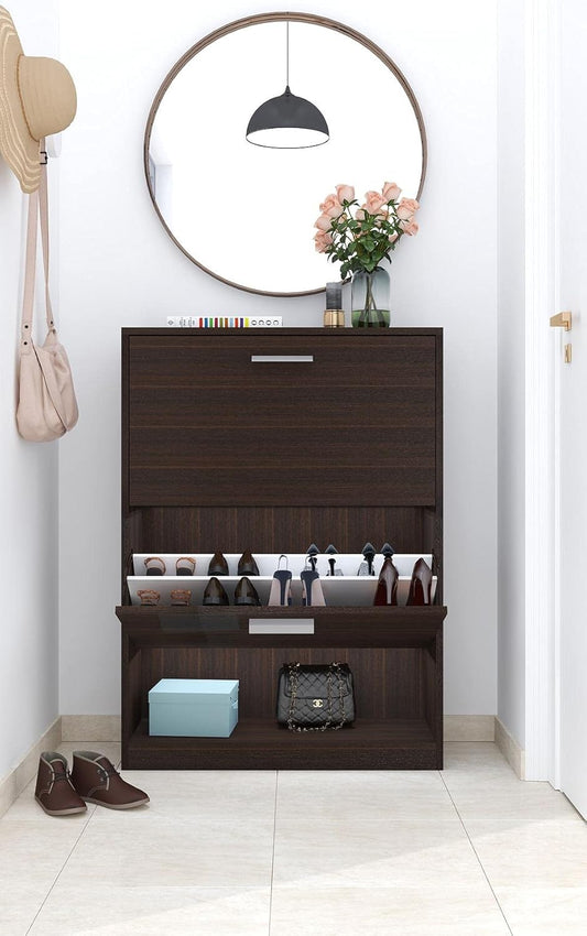 Artistico Shoe Organizer - 3 Levels, 80 cm (W) x 80 cm (D) x 110 cm (H), Brown, Entryway
