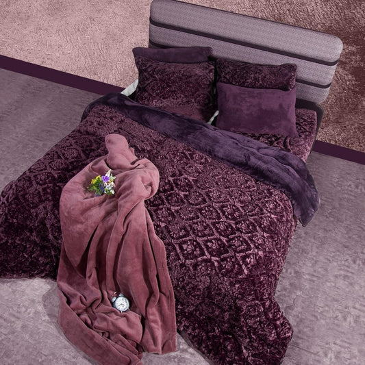 Family Bed - Family Bed Spanish Fur Comforter 3Pcs 220x240cm 655