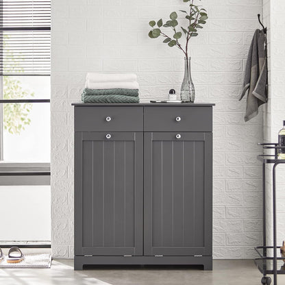 SoBuy BZR33-DG Multifunctional Wardrobe with 2 Baskets and 2 Drawers 78 x 38 x 91 cm, Grey ES