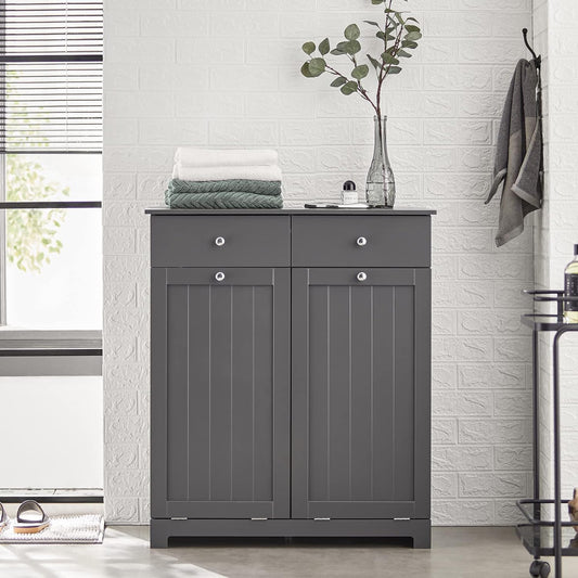 SoBuy BZR33-DG Multifunctional Wardrobe with 2 Baskets and 2 Drawers 78 x 38 x 91 cm, Grey ES