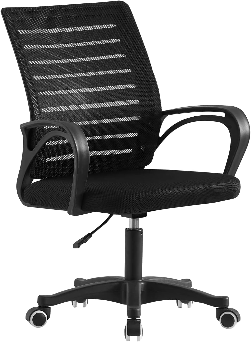 Jamiah Ergonomic Office Chair Adjustable Height Desk Chair Computer Swivel Chair Fabric Mesh Chair for Home Conference Office Furniture (Horizontal bar Black)