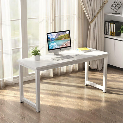 Tribesigns Modern Computer Desk, 63 x 31.5 inch Large Office Desk Computer Table Study Writing Desk Workstation for Home Office, Rustic/Black