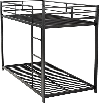 Moimhear Iron Bed, 90 x 200 cm Children's Beds, Bunk Beds, Iron Beds, Iron Bunk Beds in Classic Shape (Black, 90 x 200 cm)