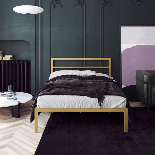 Bed 120 cm - Metal - Gold - Wood Molle - A wonderful combination of modern simplicity and elegant luxury