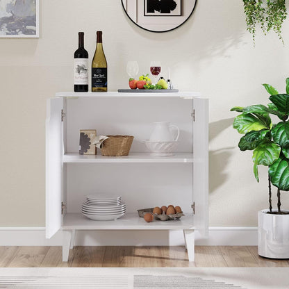 Panana White Coffee Bar Cabinet, Farmhouse Kitchen Sideboard Buffet Storage Cabinet White Accent Sideboard Buffet Cabinet for Kitchen, Dining Room, Living Room, Hallway