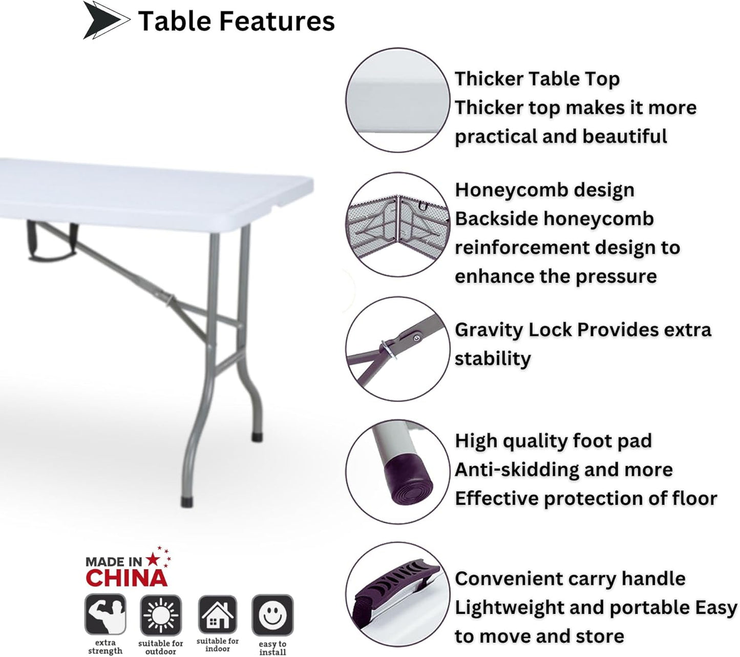 SunBoat Portable Folding Briefcase Table [Outdoor - Indoor] 183cm