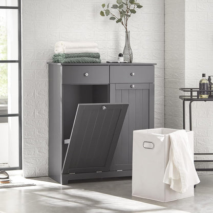 SoBuy BZR33-DG Multifunctional Wardrobe with 2 Baskets and 2 Drawers 78 x 38 x 91 cm, Grey ES