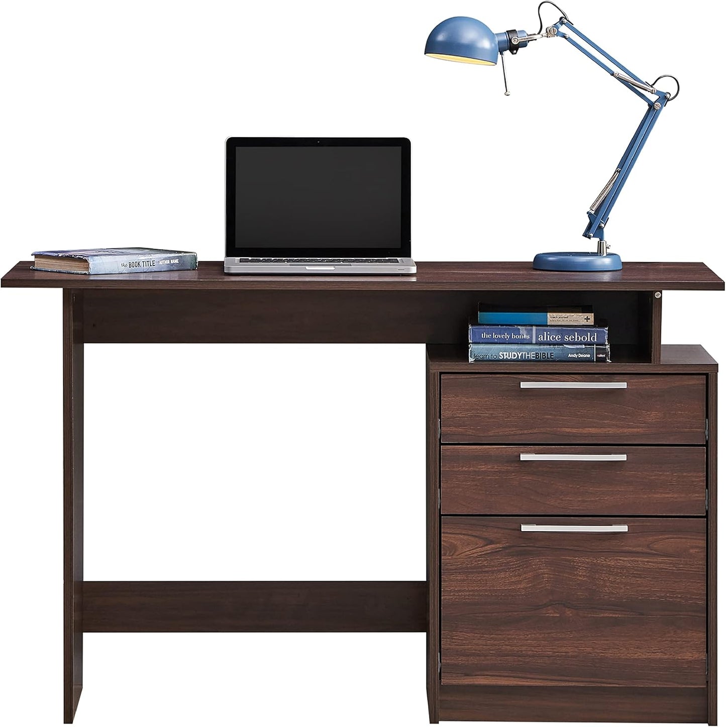 DeckUp Turrano Engineered Wood Study Table and Office Desk (Walnut, Matte Finish)