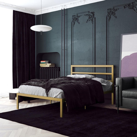 Bed 120 cm - Metal - Gold - Wood Molle - A wonderful combination of modern simplicity and elegant luxury
