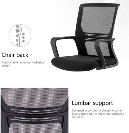 Adjustable Office Chair, Black and white, 24W x 50L cm (WITHOUT HEAD REST)