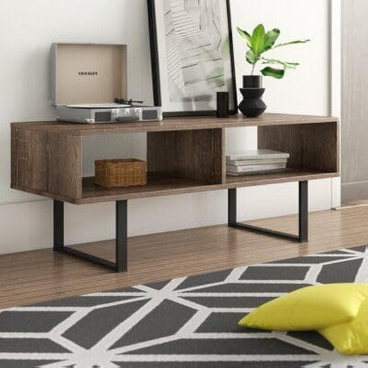Console 120 cm - Brown - Wood Body Metal Base