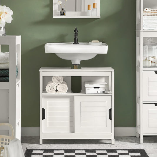 SoBuy® FRG128-W Vanity Unit Bathroom Furniture with Foot Padding White