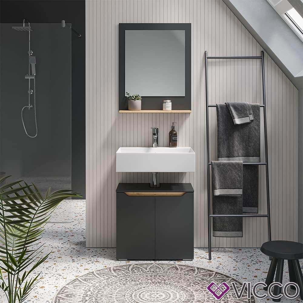 Vicco Fabio Vanity Unit Bathroom Cabinet Anthracite Oak