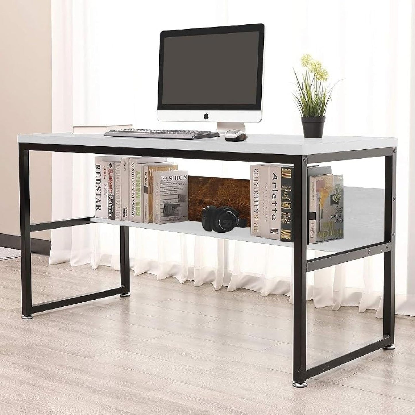 Home Gallery Computer desk with lower bookshelf
