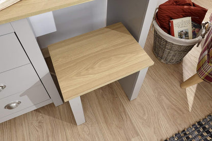 FurniFlex Grey Dressing Set with Mirror and Stool Jewellery Table, 3 Drawer