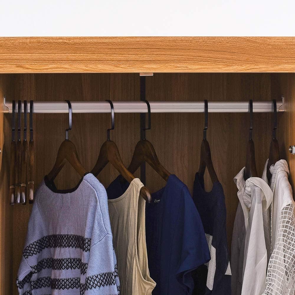 Panana Wooden 2 Doors Tall Wardrobe with Hanging Rail & Storage Shelf Modern Clothes Cupboards for Bedroom Furniture W 70 x D 48.3 x H 170cm (White)