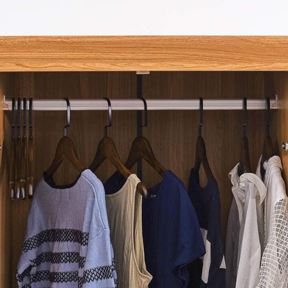 Panana Wooden 2 Doors Tall Wardrobe with Hanging Rail & Storage Shelf Modern Clothes Cupboards for Bedroom Furniture W 70 x D 48.3 x H 170cm (White)