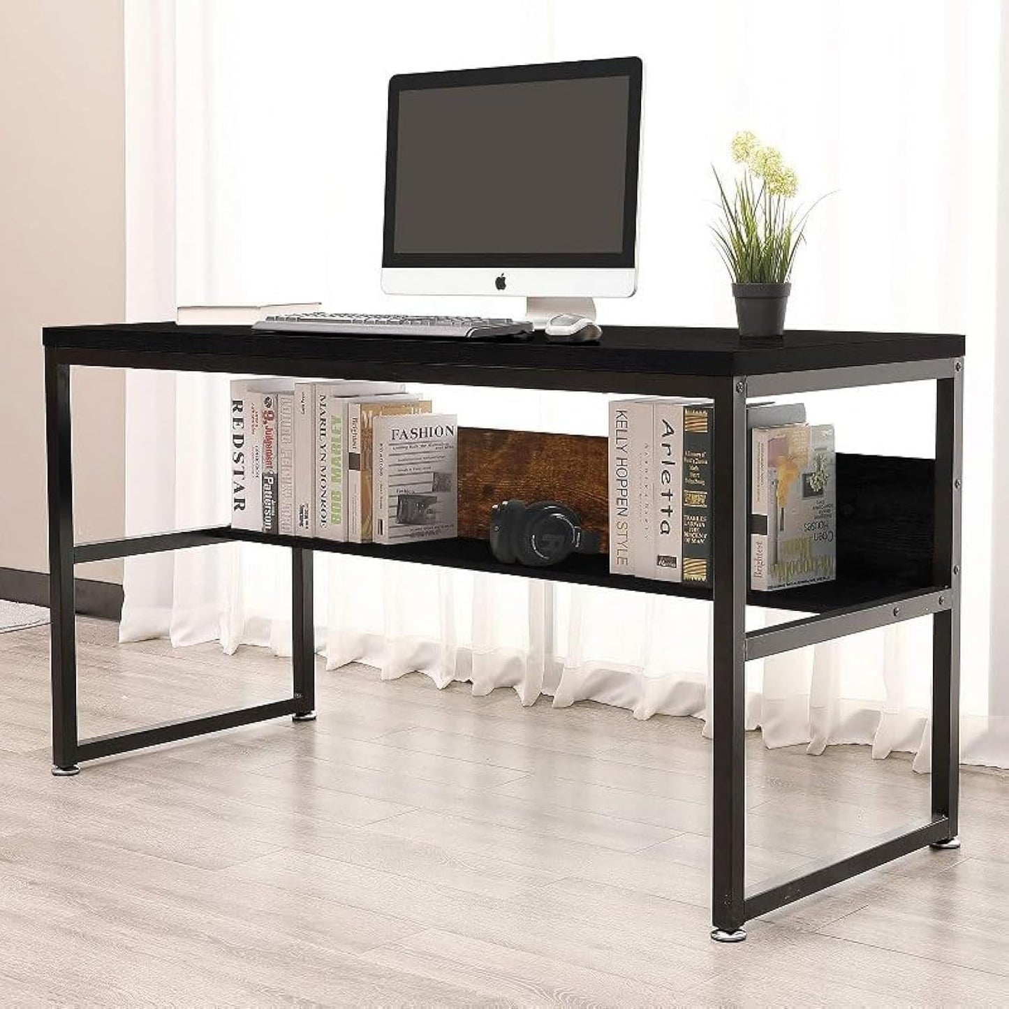 Home Gallery Computer desk with lower bookshelf
