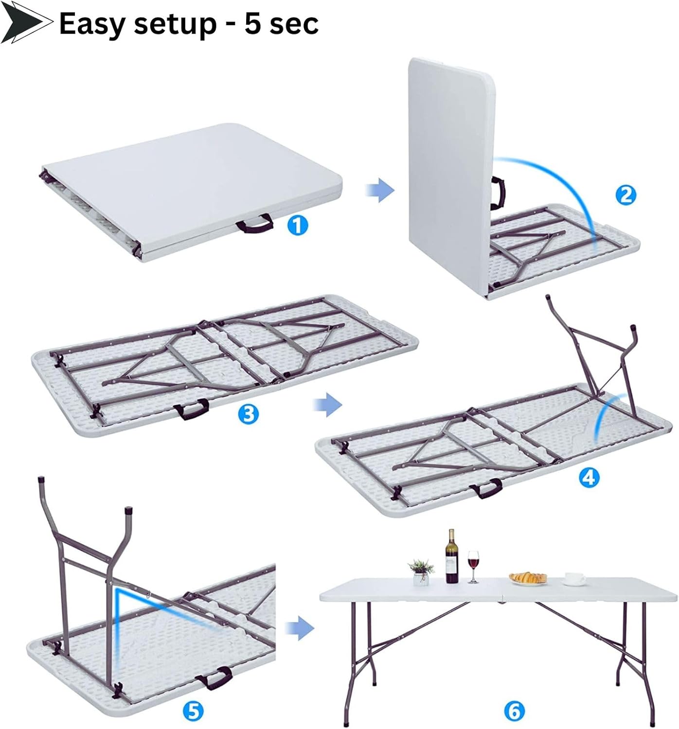 SunBoat Portable Folding Briefcase Table [Outdoor - Indoor] 183cm