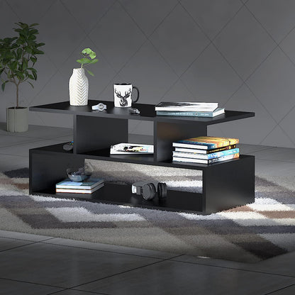 Klaxon Keelan Engineered Wood Coffee Table/Centre Table, Tea Table (Black)